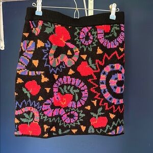 FARM Rio Red and Pink knit Mini skirt